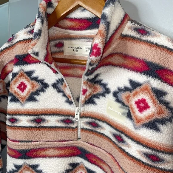 Abercrombie kids Sherpa Aztec half zip - Picture 2 of 7